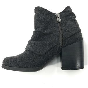 Blowfish Ankle Boot Gray High Block Heel Slouchy 7